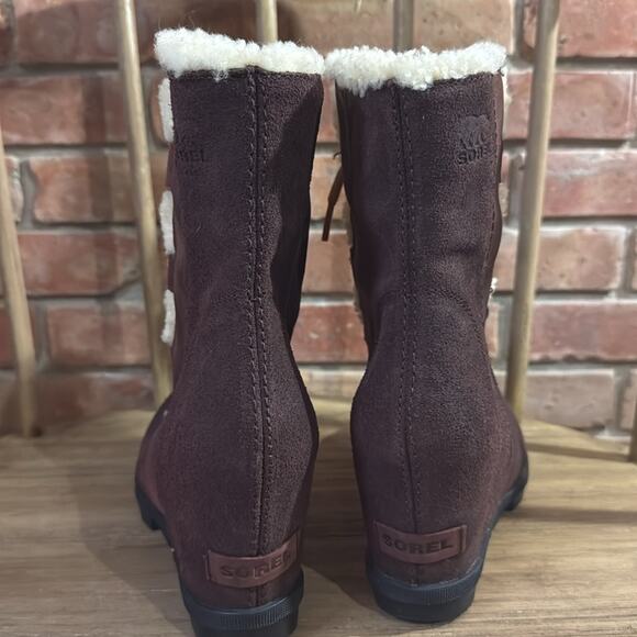 SOREL Joan of Arctic Wedge II Shearling Ankle Boot Size 9 - Picture 4 of 7